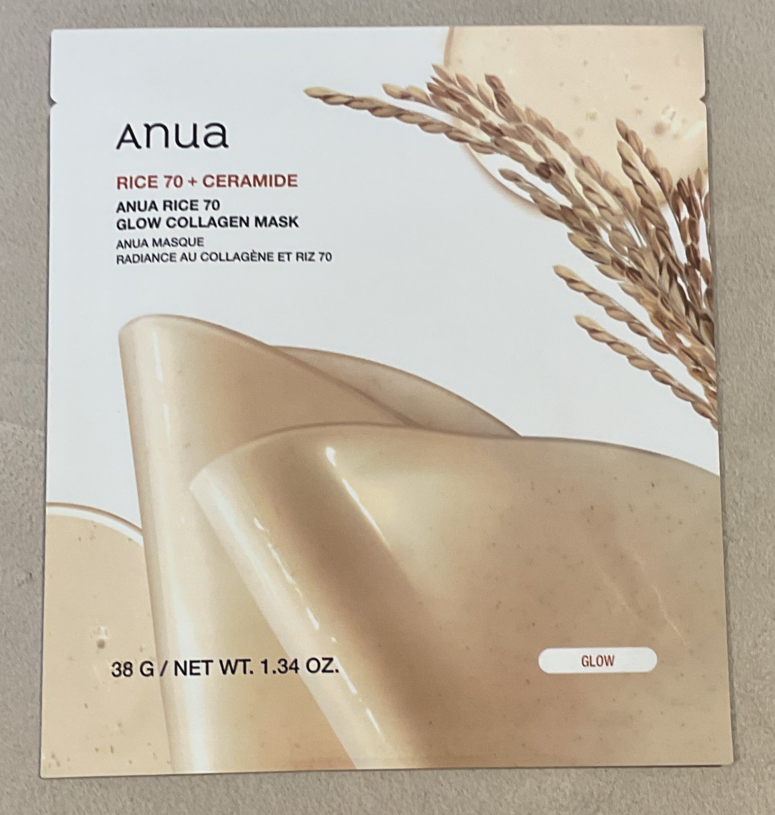 Anua Rice 70+ Ceramide Glow Collagen Mask