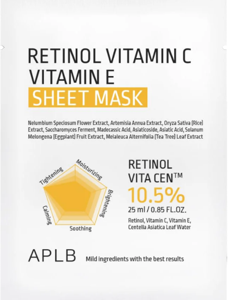 APLB retinol vitamin c vitamin e sheet mask