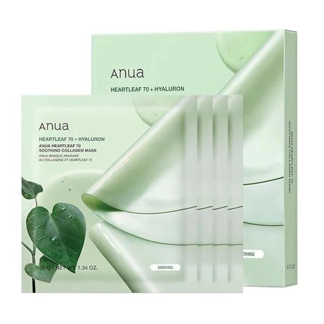 Anua - HEARTLEAF 70 SOOTHING COLLAGEN MASK 4 stuks