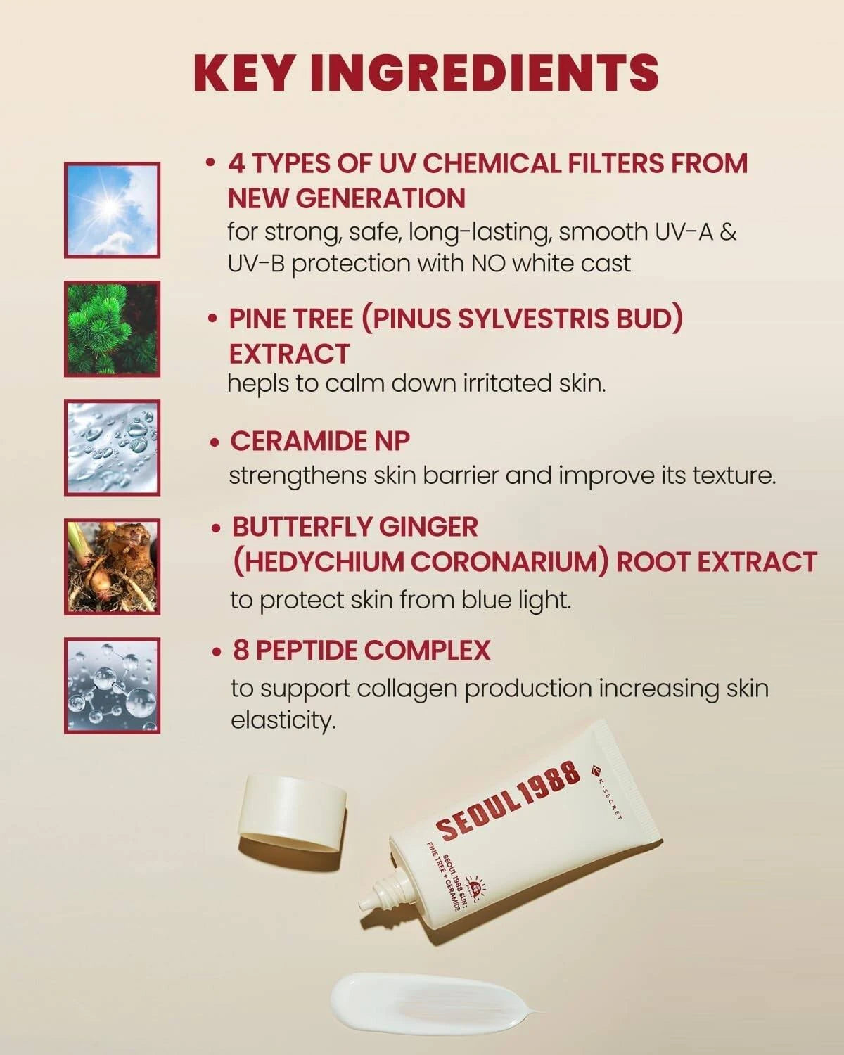 K-SECRET Sun : Pine Tree + Ceramide SPF50+ PA++++